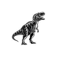 A t - rex dinosaur is shown in a black and white design vector