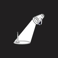 A white light is shining on a black background vector