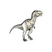 A drawing of a t - rex dinosaur vector