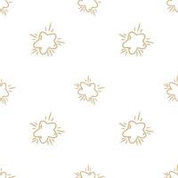 Seamless abstract primitive geometric pattern with doodle hand drawn stars, golden color. Christmas gift wrapping paper texture. Hand drawn background. vector