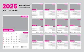 2025 calendar design template vector