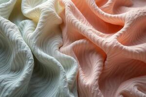 A serene stock photo of a fluid linen pattern in soft pastel tones. The delicate, flowing texture creates a tranquil, refined aesthetic perfect for modern, chic visuals.