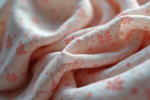 A close up of a fabric with a floral pattern photo