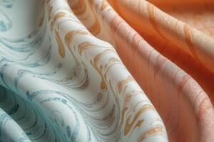 A serene stock photo of a fluid linen pattern in soft pastel tones. The delicate, flowing texture creates a tranquil, refined aesthetic perfect for modern, chic visuals.
