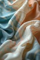 A serene stock photo of a fluid linen pattern in soft pastel tones. The delicate, flowing texture creates a tranquil, refined aesthetic perfect for modern, chic visuals.