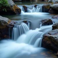 Waterfall in the mountains photo