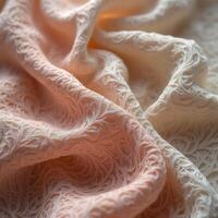 A close up of a white and pink fabric photo