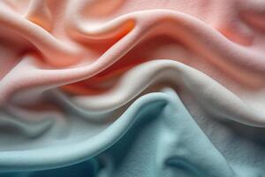A close up of a pink and blue fabric photo