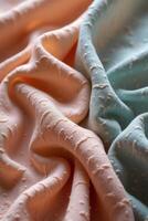 A serene stock photo of a fluid linen pattern in soft pastel tones. The delicate, flowing texture creates a tranquil, refined aesthetic perfect for modern, chic visuals.