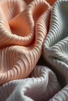 A serene stock photo of a fluid linen pattern in soft pastel tones. The delicate, flowing texture creates a tranquil, refined aesthetic perfect for modern, chic visuals.