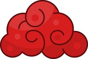 Chinese Red Cloud Element Design for Your Project vector