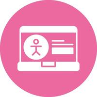 A laptop with a person on it vector