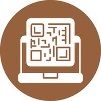 A brown and white icon of a computer screen vector