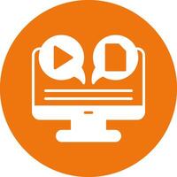 A computer with two icons on it vector