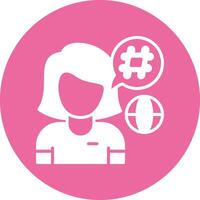 A woman with a speech bubble and a clock icon vector