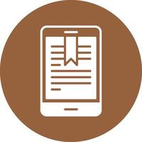 A phone with a book on it in a circle vector