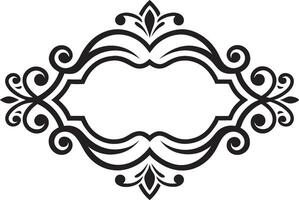 A black and white ornate frame with a white background vector