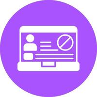 A purple circle with a computer icon on it vector