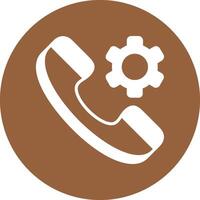 A phone icon with a gear and a phone vector