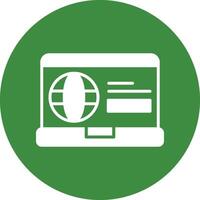 A green circle with a globe icon on it vector