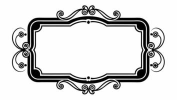 A black and white frame with ornate design vector