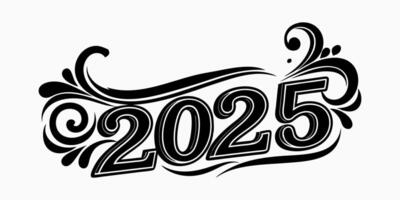 the new year is coming in the form of a black and white logo vector