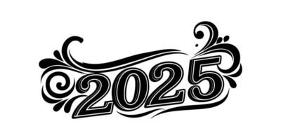 the new year is coming in the form of a black and white logo vector
