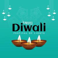 Diwali Greeting card design vector