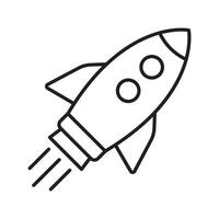 Rocket line icon. Flying rocket line icon. vector