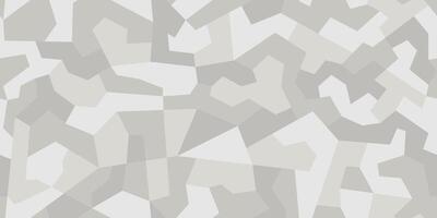 Monochrome geometric camouflage background for army, hunting and other use. White snow camo, seamless texture. Military pattern for fabric print vector