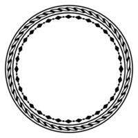 Decorative vintage openwork circle frame. Ornate round border on white background. Classic style pattern vector