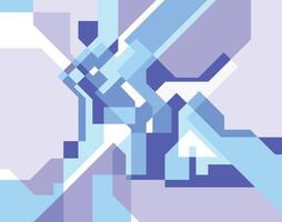 Abstract futuristic background. Geometric hi-tech pattern. Composition of diagonal lines. Technology backdrop. Screen glitch. Purple and blue shades colors. vector