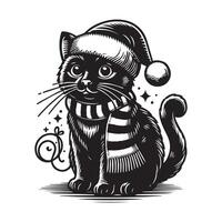 A cute cartoon cat sitting with a cup of coffee, featuring a black silhouette and playful character design, perfect for animal lovers and pet enthusiasts vector