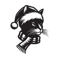 A cute cartoon cat with big eyes and a bow, playfully interacting with a mouse in a fun illustration vector