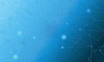 Abstract circuit board blue gradient technology background vector