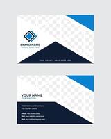 abstract design of Blue Modern Business Card on horizontal layout with double side, triangle shape for photo space vector