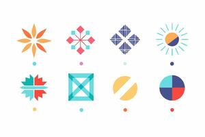 A set of colorful geometric shapes on a white background vector