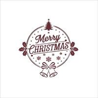 Classic Christmas Greeting with Retro Typography and Pine Tree Background vector