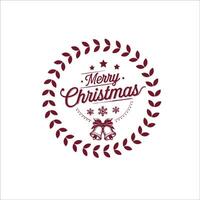 Vintage Holiday Card with Emphasized Merry Banner and Pine Trees vector
