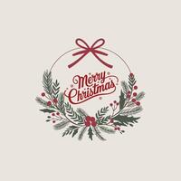 Classic Red Christmas Typography for Greeting Cards Social Media vector