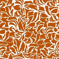 Abstract seamless pattern with organic shapes. Trendy illustration in retro psychedelic style. Wavy liquid distorted shapes. Natural organic plant leaves artwork wallpaper print. Summer texture vector