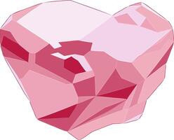 Natural Rough Pink Diamond. illustration of uncut pink diamond with a unique hue that ranges from soft pastel pink to rich crimson. vector