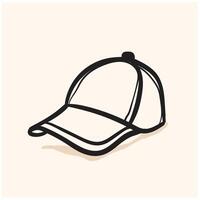 Baseball cap With illustration style doodle and line art vector