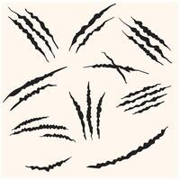 Claws scratches With illustration style doodle and line art vector