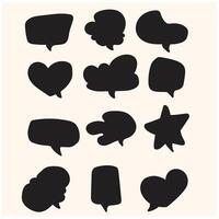 Speech bubbles With illustration style doodle and line art vector