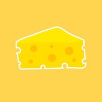 piece of cheese in flat design. vector
