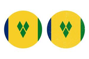 The national flag of Saint Vincent and the Grenadines. An illustration of the Saint Vincent and the Grenadines round flag. vector