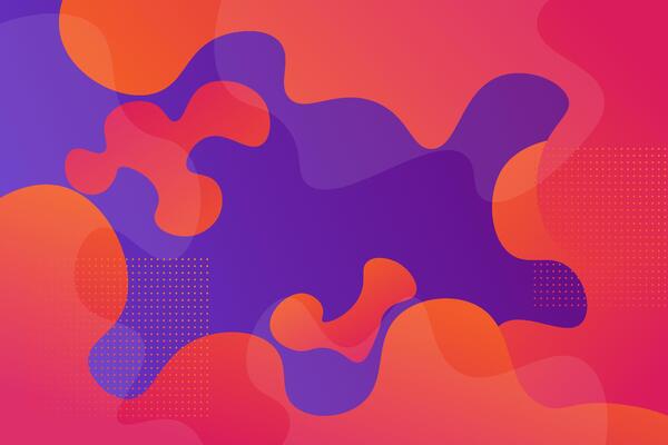 Dynamic and fluid purple textured abstract background design in 3D style with wavy liquid orange and red colors. EPS10