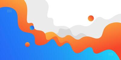 Colorful geometric wave background. Bright blue and orange gradient color elements with fluid gradient. Dynamic shape composition. Eps10 vector