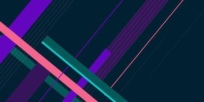 Dark blue gradient background with colorful rectangle overlapping design. Decorative shadow design with simple style and lines. vector